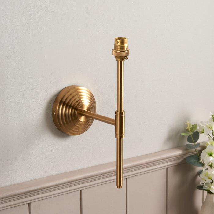 Endon 115066 Obelisk T Bar Wall Fitting Brushed aged brass plate 7W LED B22 (Required)