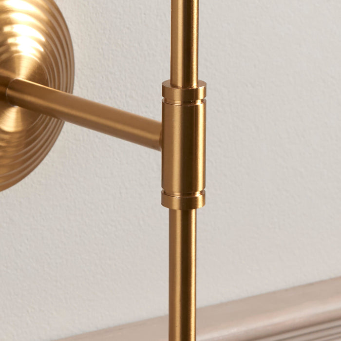 Endon 115066 Obelisk T Bar Wall Fitting Brushed aged brass plate 7W LED B22 (Required)