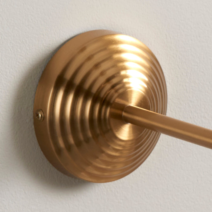 Endon 115066 Obelisk T Bar Wall Fitting Brushed aged brass plate 7W LED B22 (Required)