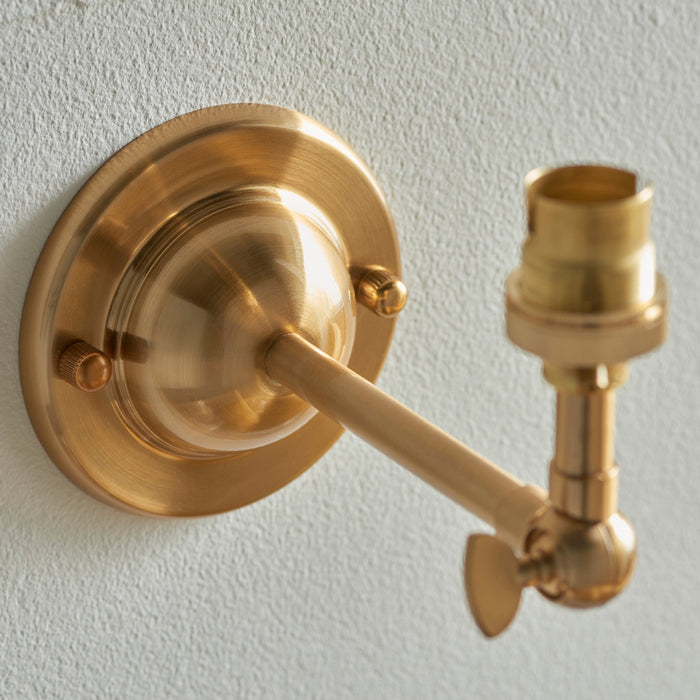Endon 115067 Dome Wing Wall Fitting Brushed aged brass plate 7W LED B22 (Required)