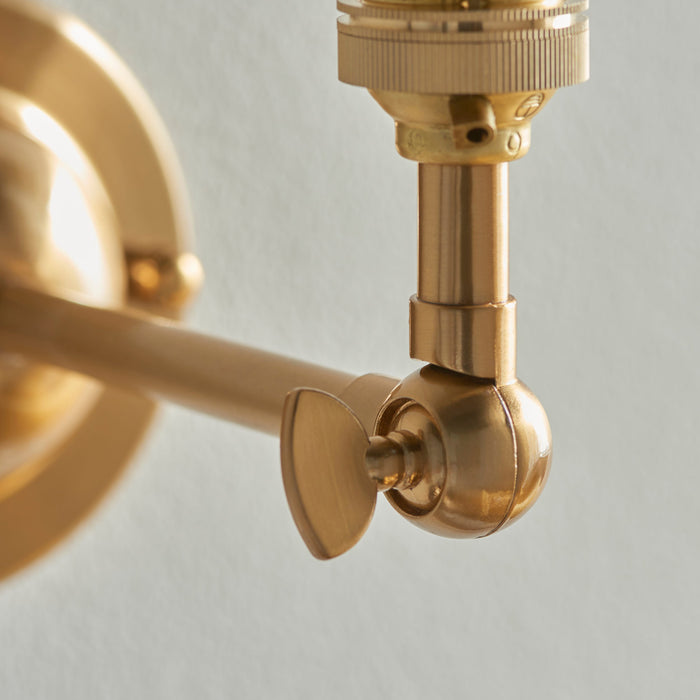 Endon 115067 Dome Wing Wall Fitting Brushed aged brass plate 7W LED B22 (Required)