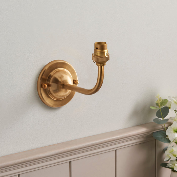 Endon 115068 Dome Arc Wall Fitting Brushed aged brass plate 7W LED B22 (Required)