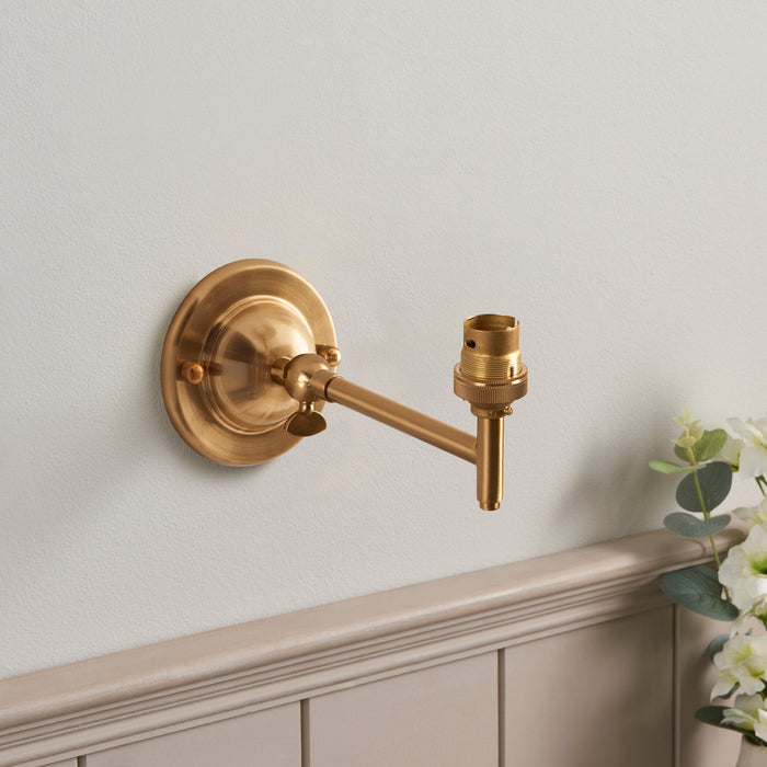 Endon 115069 Dome Fold Wall Fitting Brushed aged brass plate 7W LED B22 (Required)