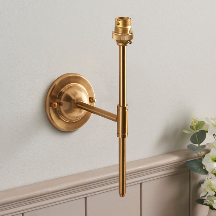 Endon 115070 Dome T Bar Wall Fitting Brushed aged brass plate 7W LED B22 (Required)