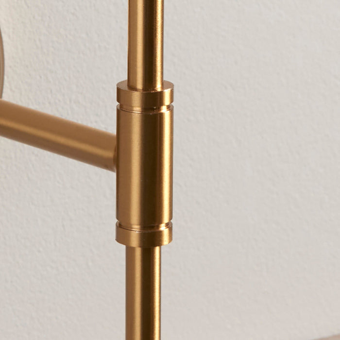 Endon 115070 Dome T Bar Wall Fitting Brushed aged brass plate 7W LED B22 (Required)