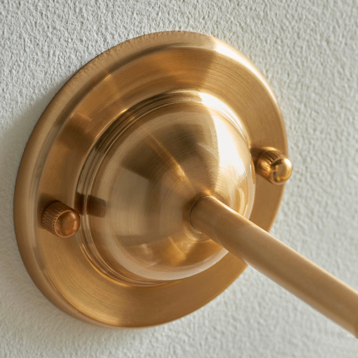 Endon 115070 Dome T Bar Wall Fitting Brushed aged brass plate 7W LED B22 (Required)