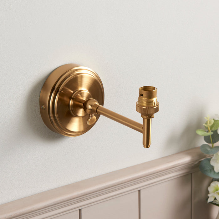 Endon 115073 Step Fold Wall Fitting Brushed aged brass plate 7W LED B22 (Required)
