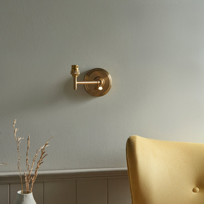 Endon 115073 Step Fold Wall Fitting Brushed aged brass plate 7W LED B22 (Required)