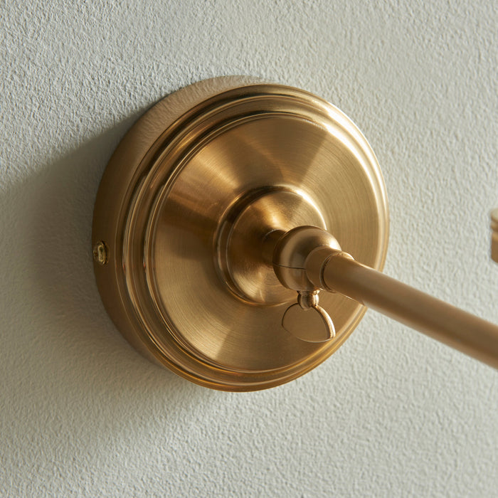 Endon 115073 Step Fold Wall Fitting Brushed aged brass plate 7W LED B22 (Required)