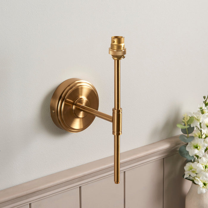Endon 115074 Step T Bar Wall Fitting Brushed aged brass plate 7W LED B22 (Required)