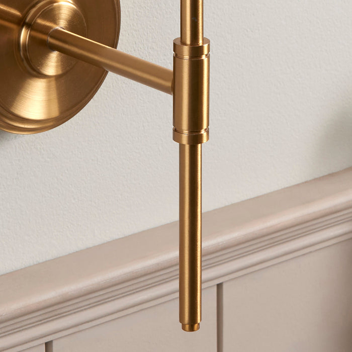 Endon 115074 Step T Bar Wall Fitting Brushed aged brass plate 7W LED B22 (Required)