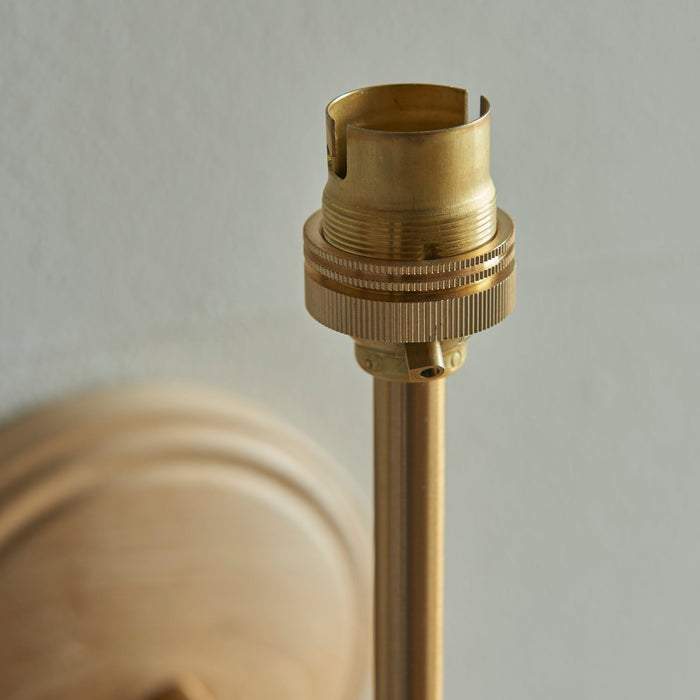 Endon 115078 Wood T Bar Wall Fitting Ash wood & brushed aged brass plate 7W LED B22 (Required)