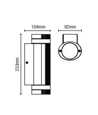 Forum Zink ZN-35685-BLK Helix GU10 IP44 Aluminium Up & Down Wall Light with Photocell Black 35W Max. - westbasedirect.com