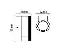 Forum Zink ZN-35686-BLK Helix GU10 IP44 Aluminium Down Wall Light with Photocell Black 35W Max. - westbasedirect.com