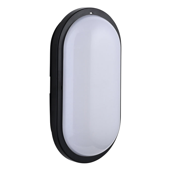 Saxby 118826 Pillo Plus CCT 15W IP65 Oval LED Bulkhead 3000K/4000K/6000K - Black