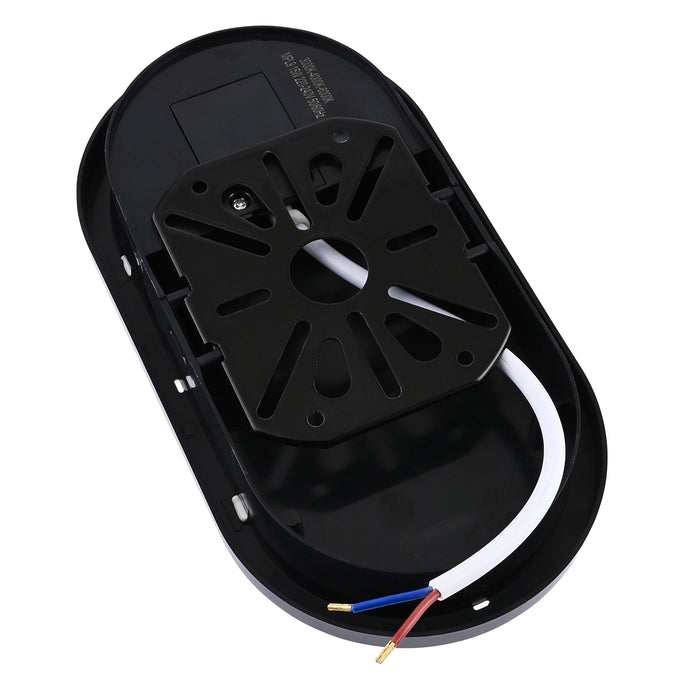 Saxby 118826 Pillo Plus CCT 15W IP65 Oval LED Bulkhead 3000K/4000K/6000K - Black