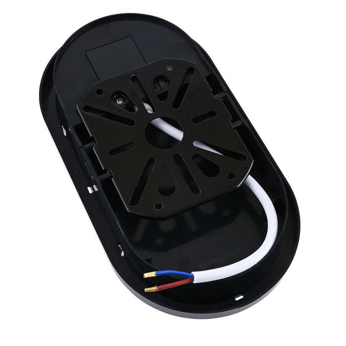 Saxby 118827 Pillo Plus CCT 15W IP65 Oval LED Bulkhead PIR 3000K/4000K/6000K - Black