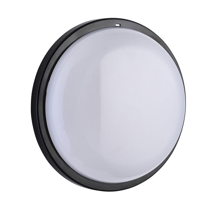Saxby 118828 Rond Plus CCT 15W IP65 Circular LED Bulkhead 3000K/4000K/6000K - Black