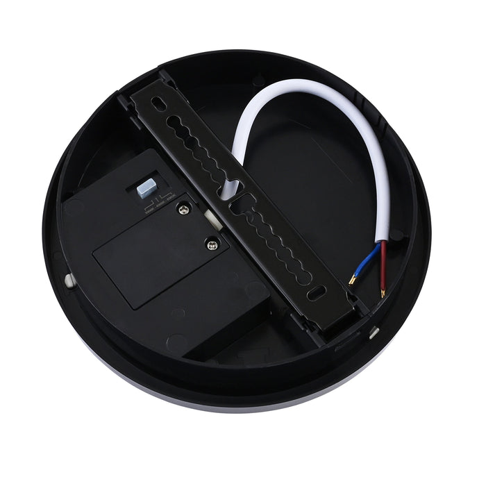 Saxby 118829 Rond Plus CCT 15W IP65 Circular LED Bulkhead PIR 3000K/4000K/6000K - Black