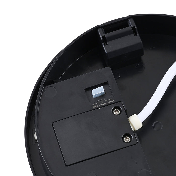 Saxby 118829 Rond Plus CCT 15W IP65 Circular LED Bulkhead PIR 3000K/4000K/6000K - Black