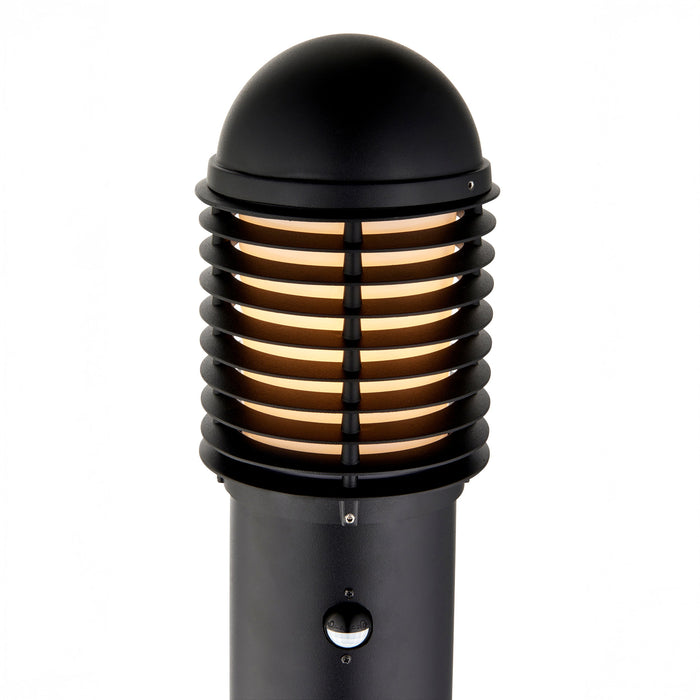 Saxby 119100 Louvre 1000mm 15W E27 IP44 LED Bollard PIR - Matt Black (Lamp Not Included)