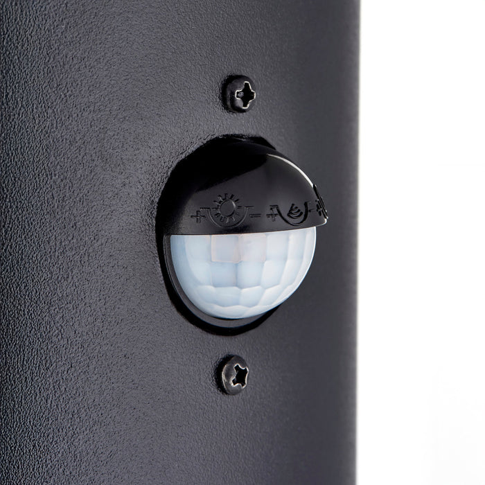 Saxby 119100 Louvre 1000mm 15W E27 IP44 LED Bollard PIR - Matt Black (Lamp Not Included)