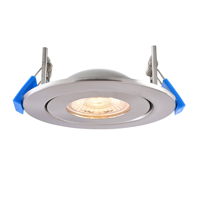 Saxby 119101 Shield360 CCT Tri Wattage 4W/6W/8W IP44 LED Adjustable Fire Rated Downlight 2700K/3000K/4000K/6000K - Satin Nickel