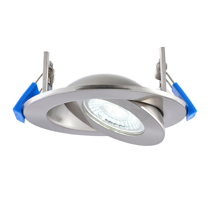 Saxby 119101 Shield360 CCT Tri Wattage 4W/6W/8W IP44 LED Adjustable Fire Rated Downlight 2700K/3000K/4000K/6000K - Satin Nickel