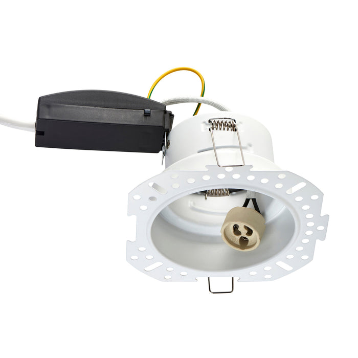Saxby 119105 ShieldONE 75 GU10 Open Can Trimless Downlight Matt White (Lamp Not Included)