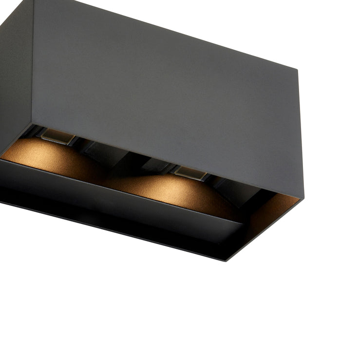 Saxby 120374 Glover CCT 10W IP54 Twin LED Wall Light 3000K/4000K/6500K - Black