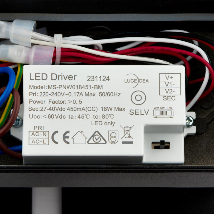 Saxby 120374 Glover CCT 10W IP54 Twin LED Wall Light 3000K/4000K/6500K - Black