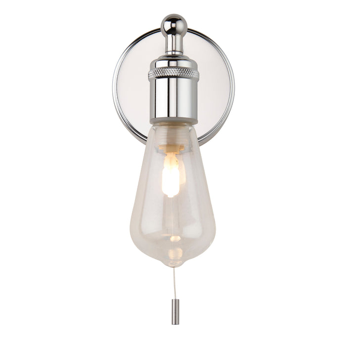 Saxby 120815 Ori IP44 3.5W G9 Single Bathroom Wall Light with Pull Cord - Chrome (Lamp Not Included)