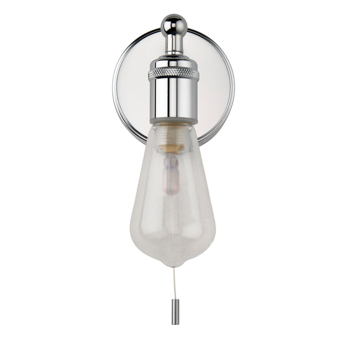 Saxby 120815 Ori IP44 3.5W G9 Single Bathroom Wall Light with Pull Cord - Chrome (Lamp Not Included)