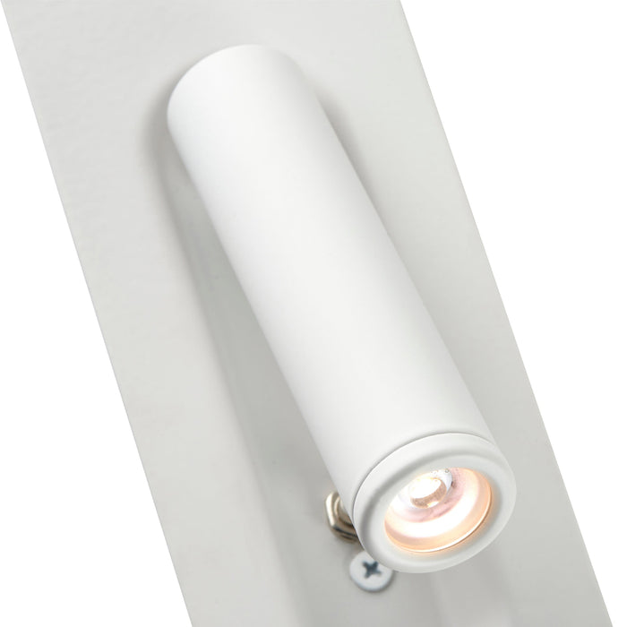 Saxby 120964 Lumos 3W IP20 Adjustable LED Wall Light with USB A+C 3000K - Matt White
