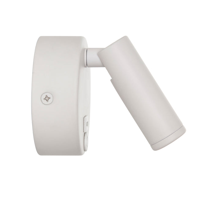 Saxby 120967 Lumos Mini 3W IP20 Adjustable LED Wall Light with USB C 3000K - Matt White