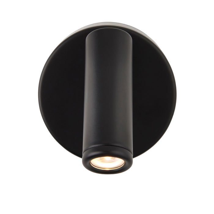 Saxby 120968 Lumos Mini 3W IP20 Adjustable LED Wall Light with USB C 3000K - Matt Black