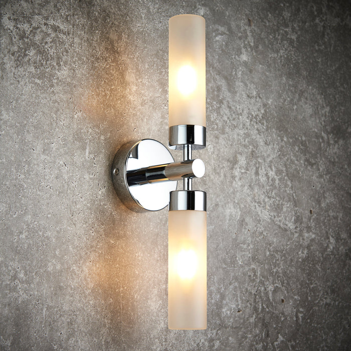 Saxby 121016 Frost IP44 6W E14 Up & Down Bathroom Wall Light - Chrome (Lamp Not Included)