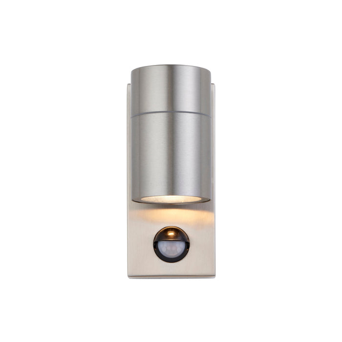 Saxby 121027 Scope GU10 IP65 Fixed Single Wall Light with PIR & Photocell - Stainless Steel (Lamp Not Included)