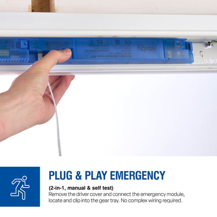Saxby 122344 LinX20 30W/40W/51W/60W 6ft CCT IP20 LED Batten Emergency 3000K/4000K/6000K