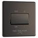 BG FBN15 Flatplate Screwless Fan Isolator Switch TP 10A - Black Nickel - westbasedirect.com