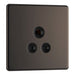 BG FBN29B Flatplate Screwless Unswitched Round Pin Socket 5A - Black Insert - Black Nickel - westbasedirect.com