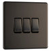 BG FBN43 Flatplate Screwless Triple Light Switch 10A - Black Nickel - westbasedirect.com