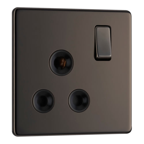 BG FBN99B Flatplate Screwless 15A Switched Socket - Black Insert - Black Nickel - westbasedirect.com