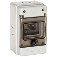 Wiska INDUBOX 1304R/W 4 Way IP65 Weatherproof Consumer Unit Enclosure, Light Grey