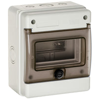 Wiska INDUBOX 1306BR/W 6 Way IP65 Weatherproof Consumer Unit Enclosure, Light Grey