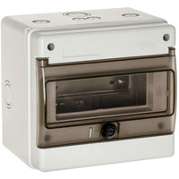 Wiska INDUBOX 1308AR/W 8 Way IP65 Weatherproof Consumer Unit Enclosure, Light Grey