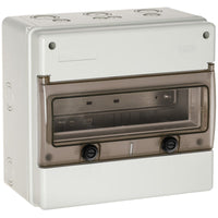 Wiska INDUBOX 1312R/W 12 Way IP65 Weatherproof Consumer Unit Enclosure, Light Grey