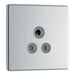 BG FPC29G Flatplate Screwless Unswitched Round Pin Socket 5A - Grey Insert - Polished Chrome - westbasedirect.com