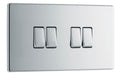 BG FPC44 Flatplate Screwless Quad Light Switch 10A - Polished Chrome - westbasedirect.com