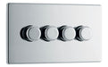 BG FPC84P Flatplate Screwless 2-Way Quad Leading Edge Dimmer Push On/Off - Polished Chrome - westbasedirect.com